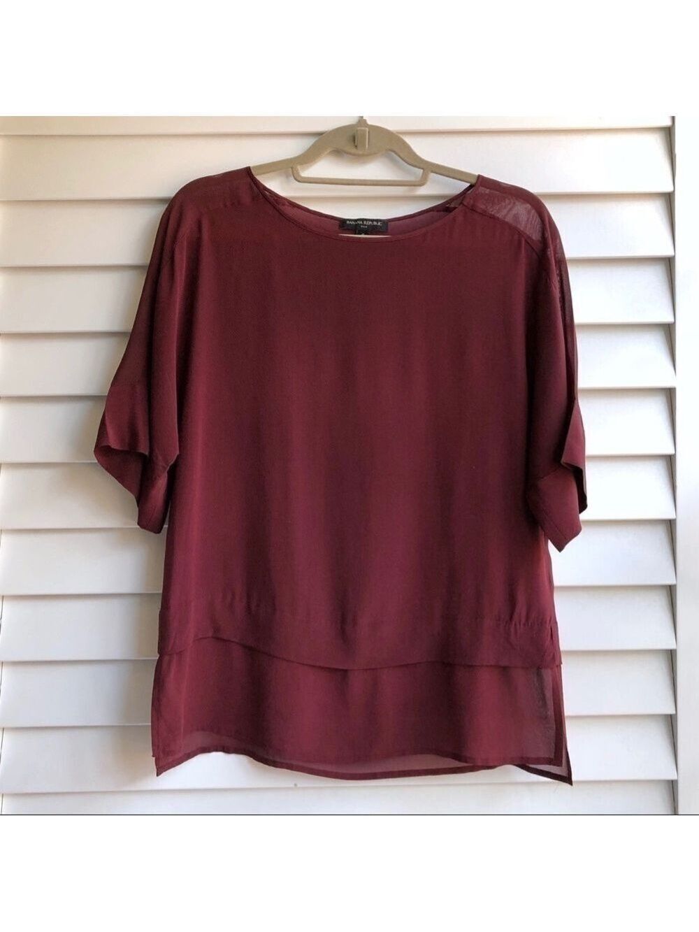 Banana Republic Silk Sheer Panel Top - Picture 2 of 8
